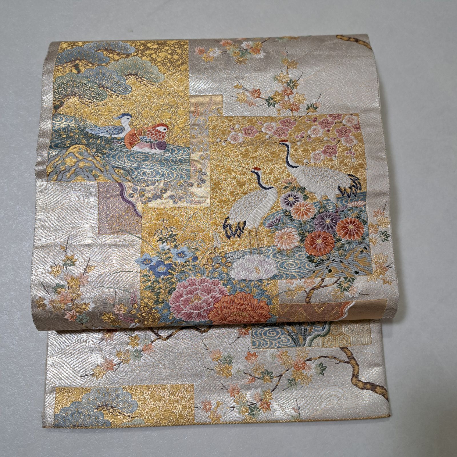 本金箔　袋帯　正絹　ろ18G09没有明显的损伤或污渍