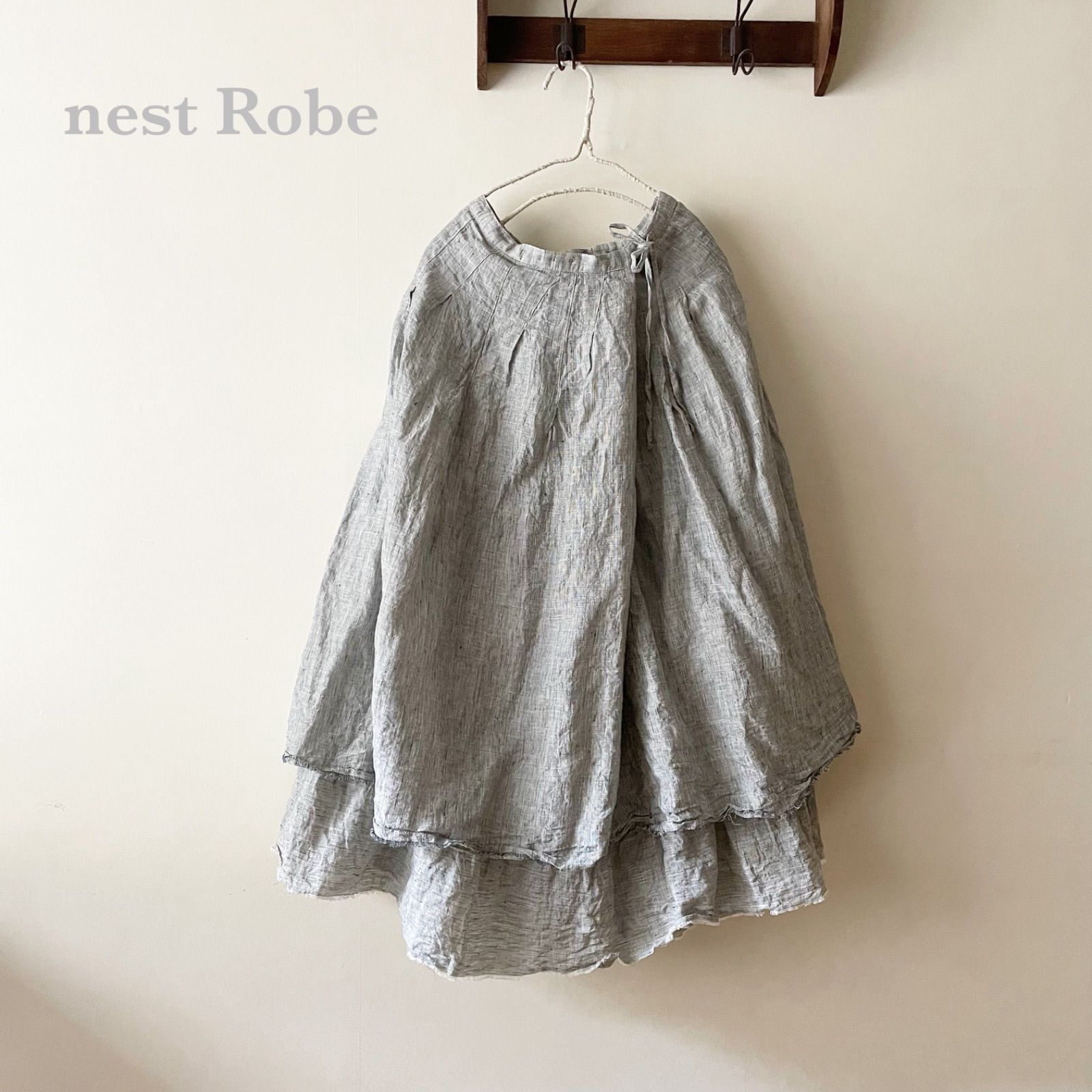 nest robe ネストローブ　ロングスカート　リネン　シャンブレー　レイヤード