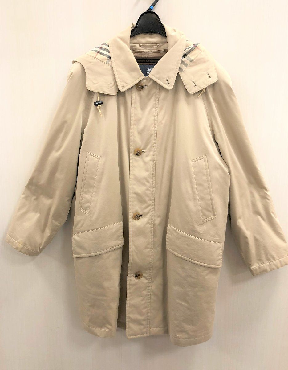 BURBERRY LONDON バーバリーロンドン 中綿ダウンライナー付きコート 羊毛 イニシャル入 サイズ表記M ベージュ 中古 001996