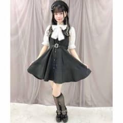 ROJITA ベルト付きペプラムフレア半袖ワンピース