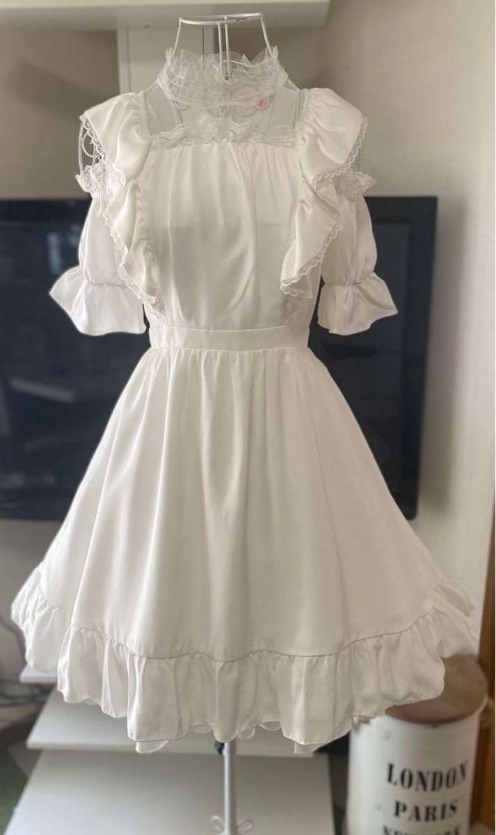 美品Princess Melodyフリル付き白ワンピース　ローリタ二手;物流保障;没有明显的损伤或污渍