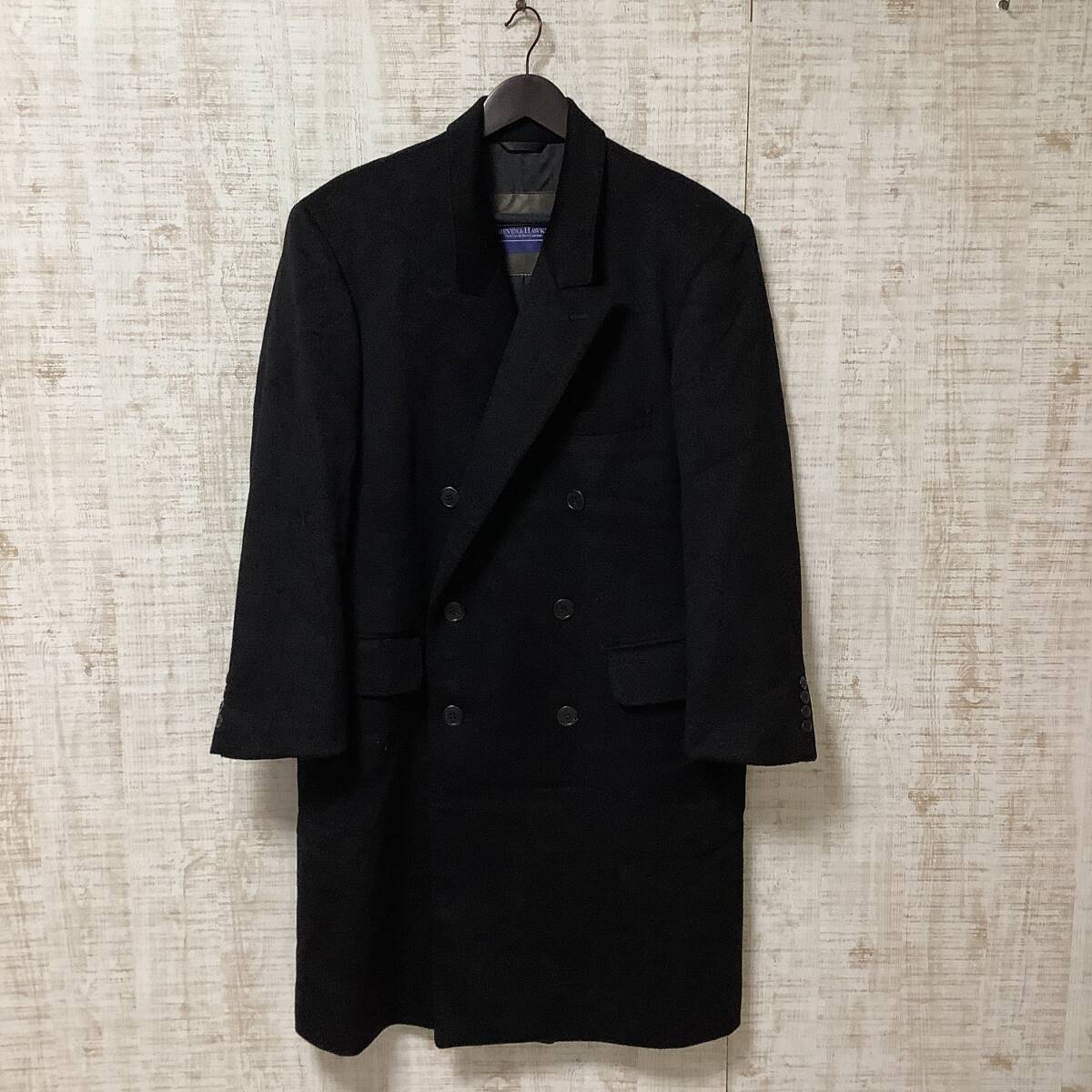 B-49◇GIVES & HAWKES | ギーブスアンドホークス　ロングコート　カシミヤ100%　ブラック　サイズ表記なし