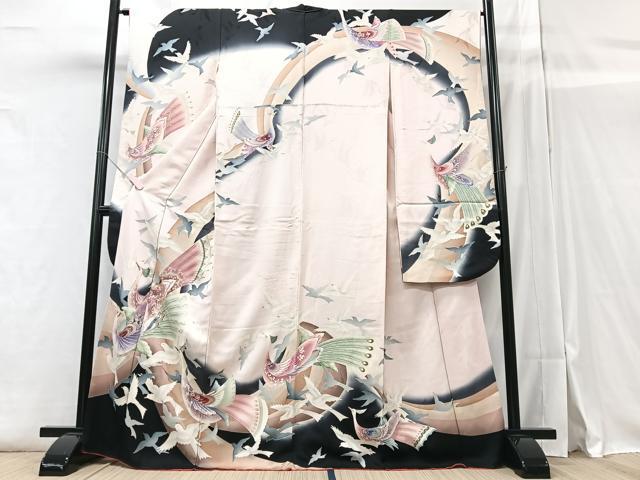 平和屋着物■豪華振袖　刺繍　孔雀文　暈し染め　金銀彩　正絹　逸品　CAAZ1778xe