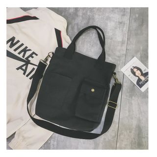トートバッグ 黒 2way キャンバス ショルダーバッグ マザーズバッグ 大容量