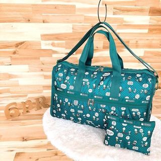 未使用【レスポートサック×スヌーピー】限定コラボ 3wayボストンバッグ 緑×白