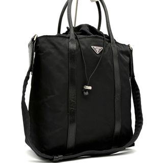 プラダ PRADA 2way トートバッグ ショルダーバッグ 巾着 三角ロゴ プレート ブラック 黒 ナイロン テスート 白タグ 斜め掛け クロスボディ A4収納 大容量 父の日 夏休み ボーナス ご褒美 旅行 サマーギフト 通勤 マザーズバッグ