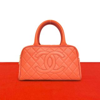 極 美品 シール有り 8番台 CHANEL シャネル マトラッセ ココマーク キャビアスキン ハンドバッグ ミニ ボストンバッグ ピンク 12302