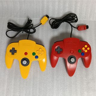 ニンテンドウ64 コントローラー 2個 イエロー レッド