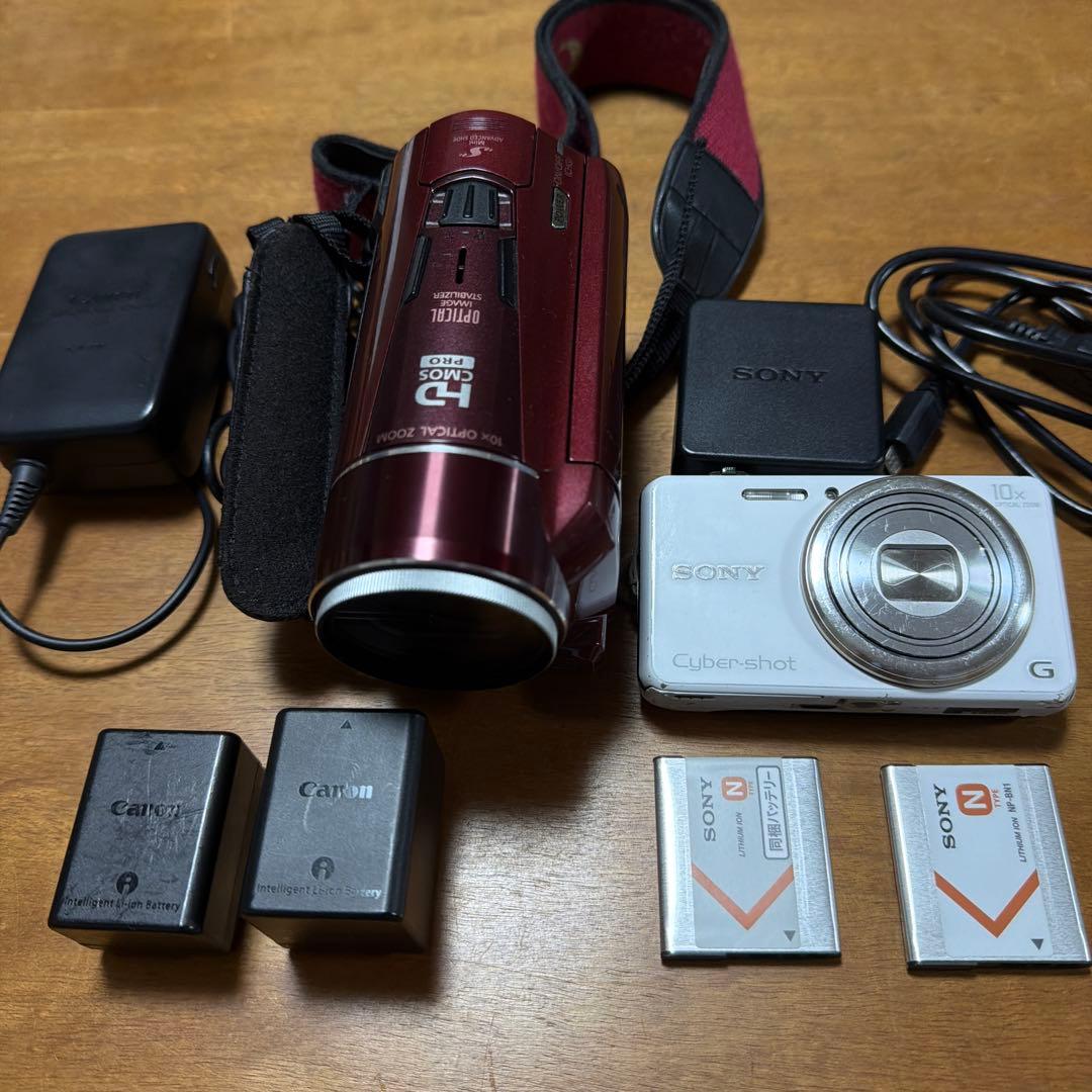 Canon ビデオカメラ（HFM51）、SONY デジカメ（WX100）　セットCanon;有损伤或污渍