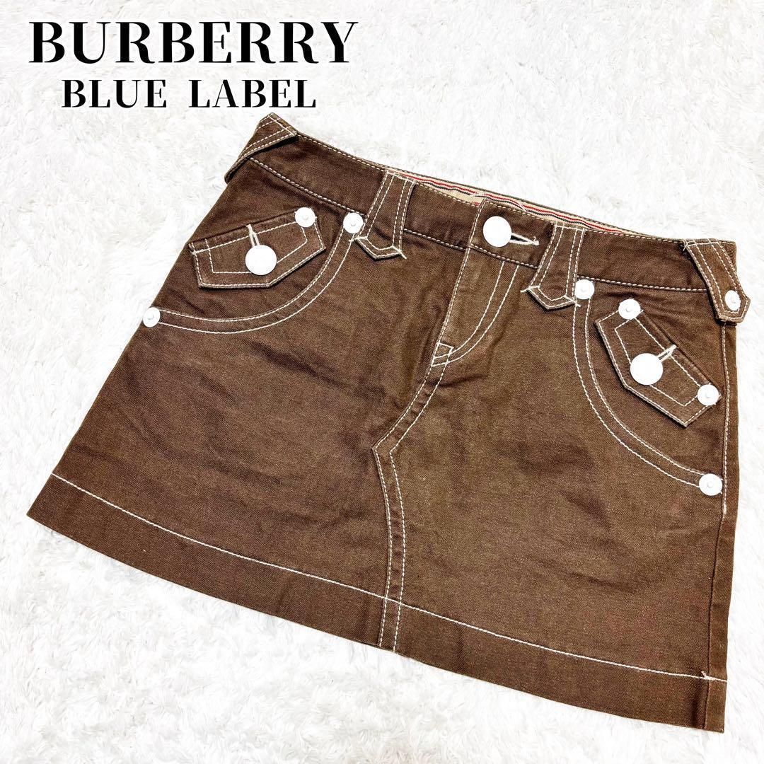 BURBERRY BLUE LABEL デニム スカート ホースロゴ Y2KBURBERRY BLUE LABEL;没有明显的损伤或污渍