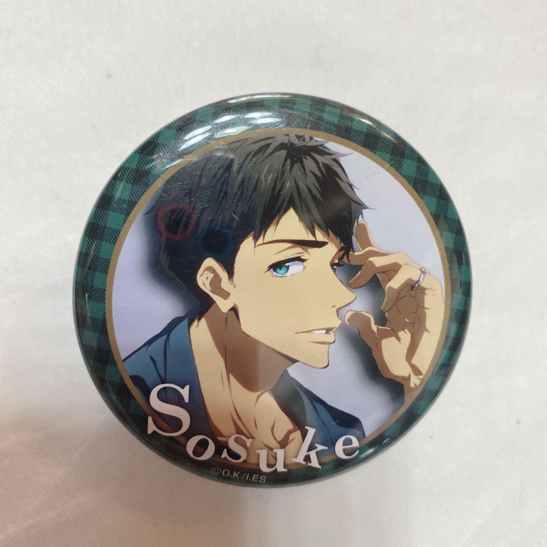 Sosuke 缶バッジ 青と緑のチェック柄　山崎宗介