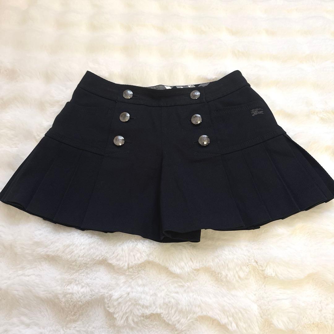 新品　BURBERRY BLUELABEL黒 プリーツスカート　キュロット 38未使用