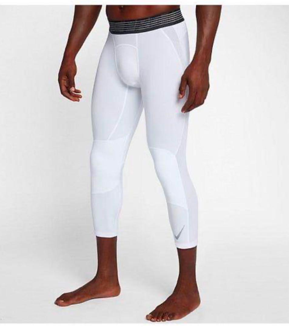 【新品】NIKE、3/4コンプレッション、白、USサイズSナイキ;未使用