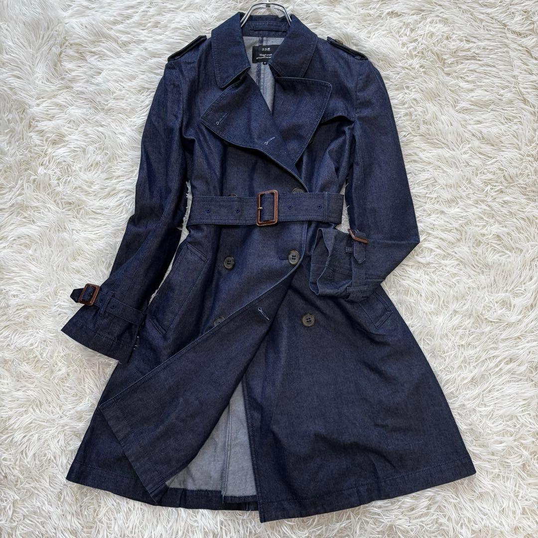 23区✨デニムトレンチコート　ベルト　春アウター　インディゴブルー23区;接近未使用