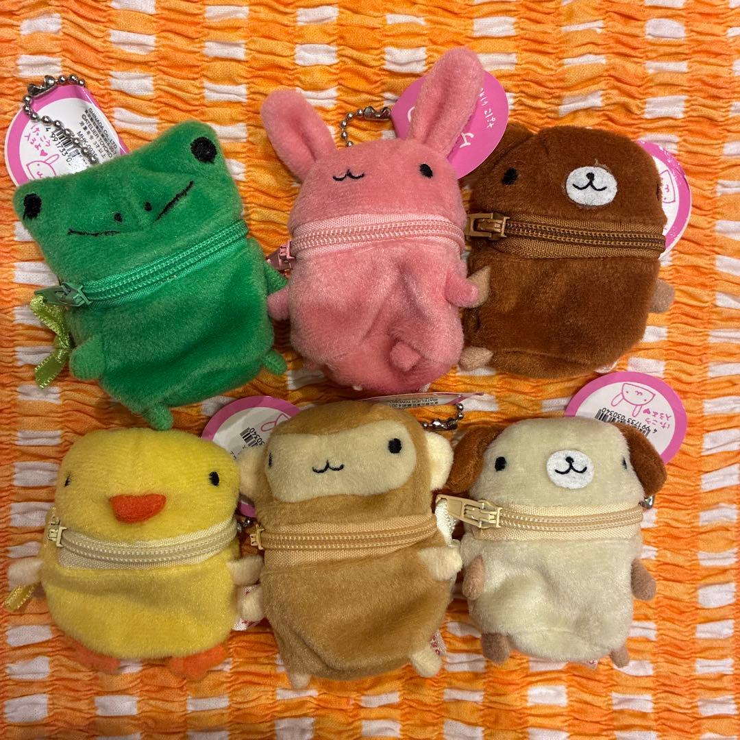 シナダ　平成レトロ　アニマルぬいぐるみコインケース　6つ　キーチェーン未使用