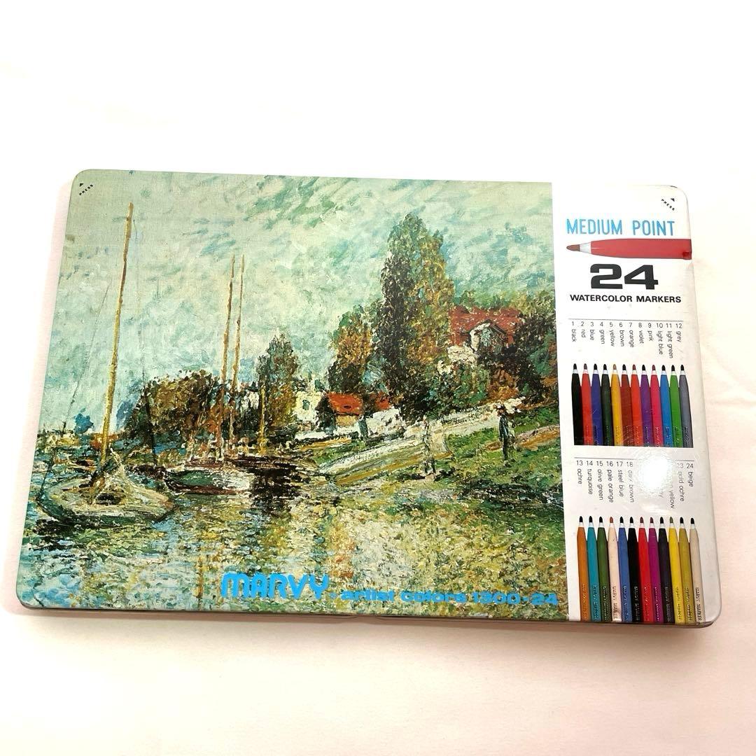 ［廃盤品］ MARVY 水性マーカー 1900-24 24色セットMARVY;没有明显的损伤或污渍