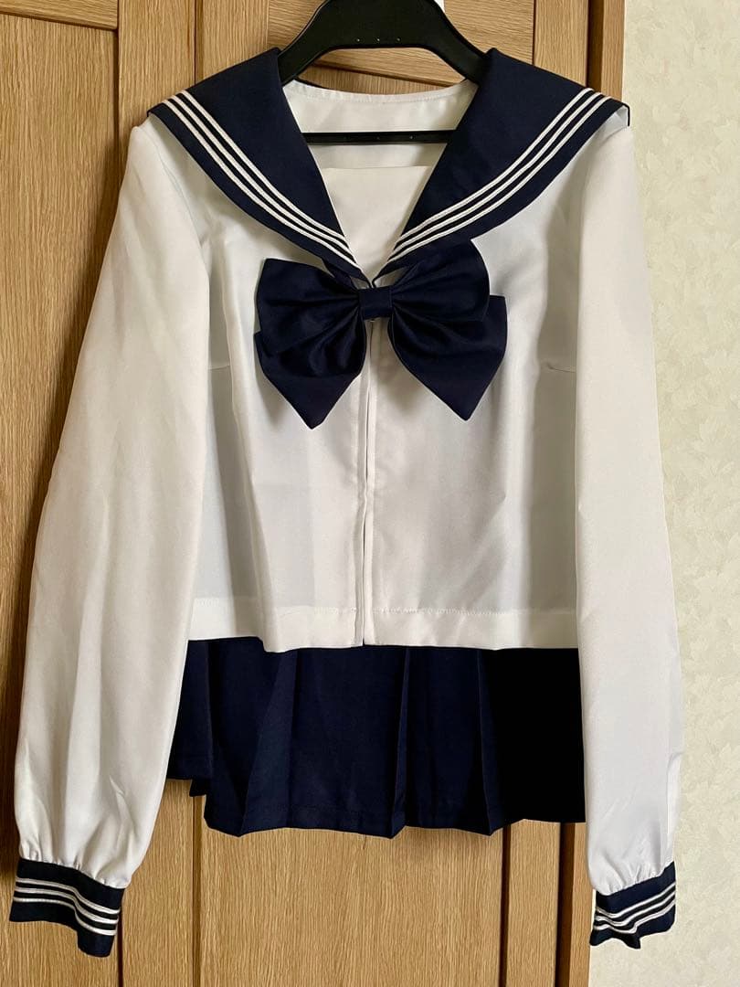 セーラー服 上下セット ネイビー×ホワイト 2L没有明显的损伤或污渍