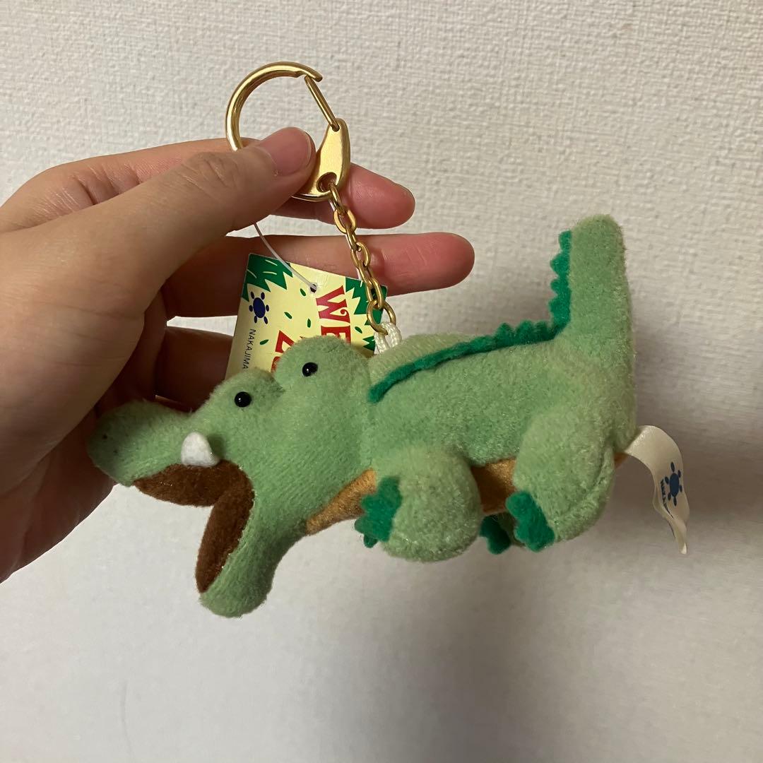 レトロ ぬいぐるみ わに ワニ ナカジマ キーホルダー接近未使用