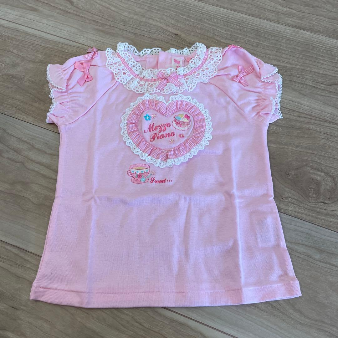 メゾピアノ　半袖Tシャツ　カットソー　100センチメゾピアノ;未使用