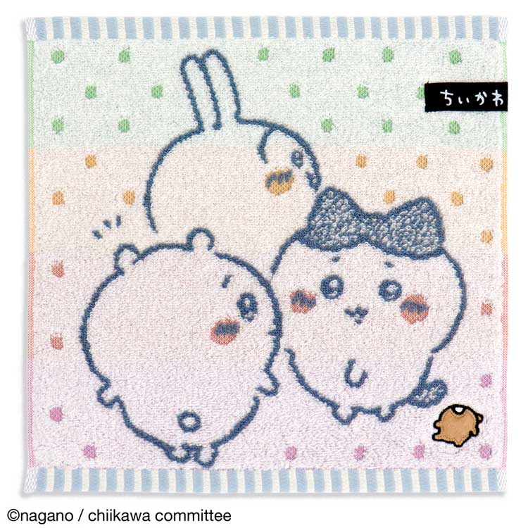 ちいかわ 41-1160080 タオルハンカチ ともだち ブルー ハチワレ うさぎ