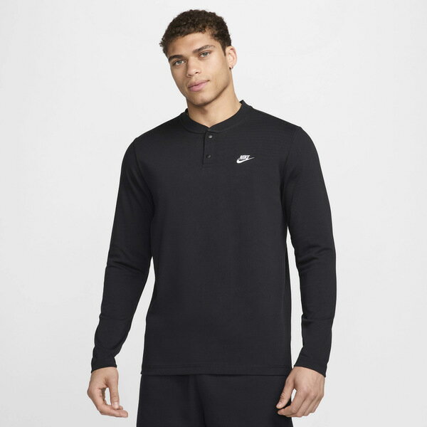 ナイキ メンズ シャツ トップス Nike Club LS Henley Black/Black/White