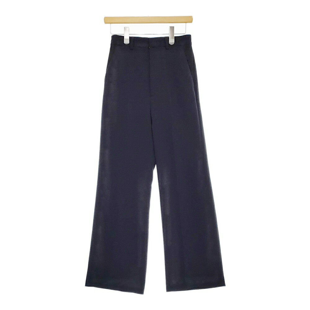 ROKU 6 BEAUTY&YOUTH POLYESTER RAYON BOOTCUT PANTS 定価19800円 8614-202-0469 パンツ ネイビー レディース ロクビューティアンドユース【中古】5-0206G