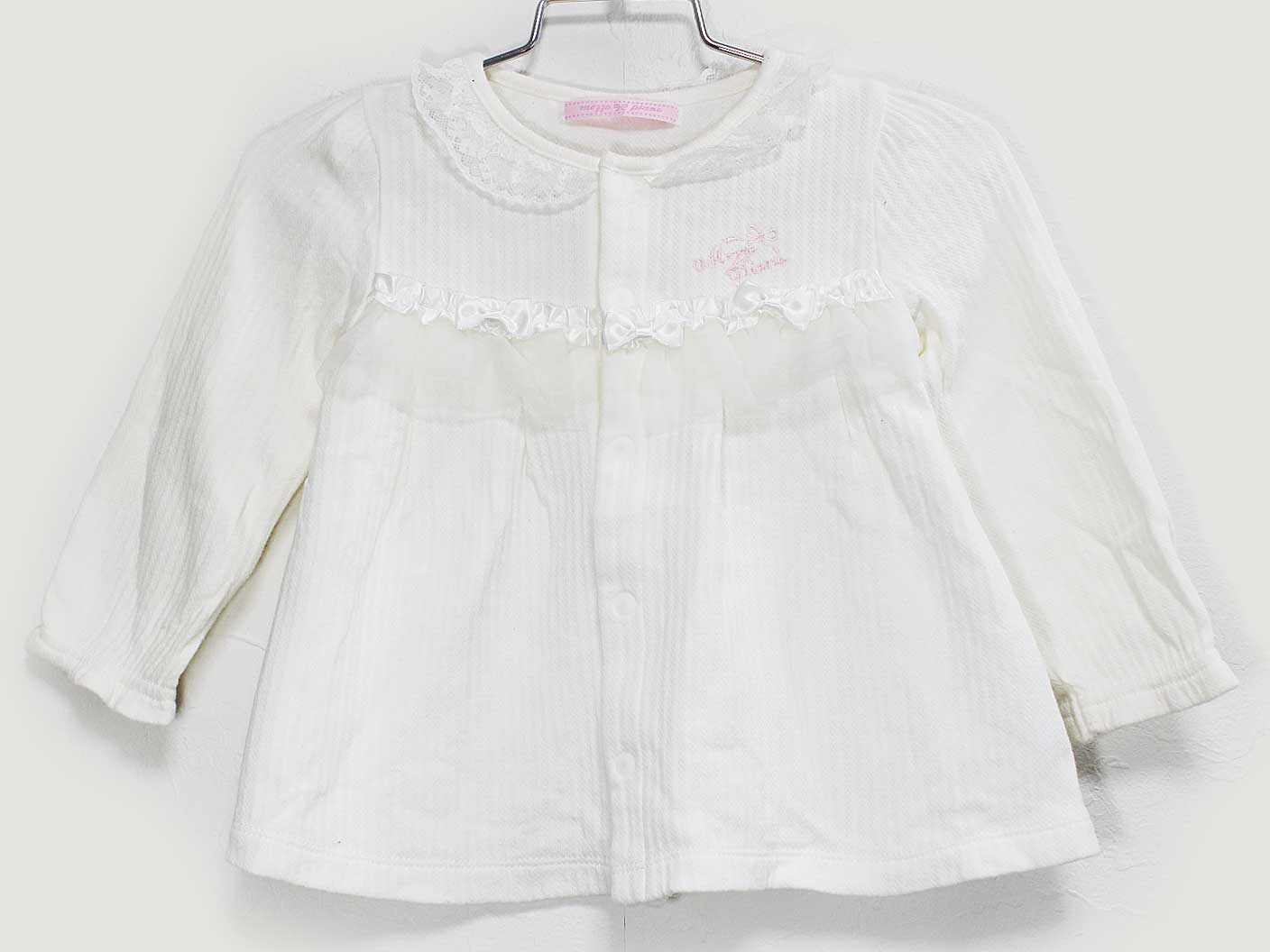 [メゾピアノ/mezzo piano]85cm 長袖Tシャツ/長袖カットソー/ロンT 白【中古】子供服 キッズ kids ベビー服 baby 女の子 春秋 tops 402042