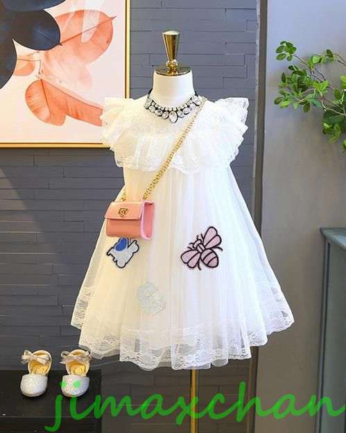 新生活 サマー 100/110/120/130/140cm 子供服 女の子ワンピース ドレス カラードレス フラワーガール 丸首 花編 演出 お嫁さん/ピアノ 結婚式?七五三