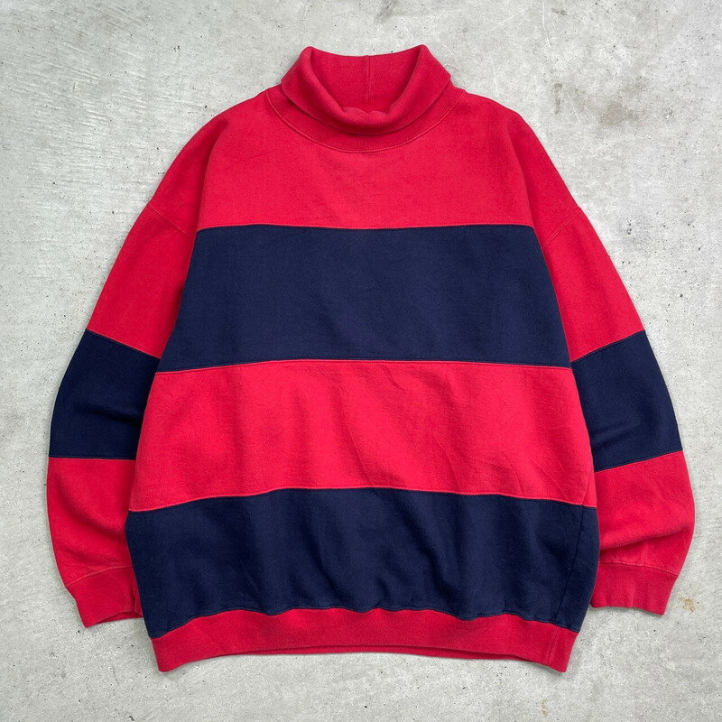 90年代 GAP オールドギャップ タートルネック ボーダースウェットシャツ メンズXL相当 古着【中古】