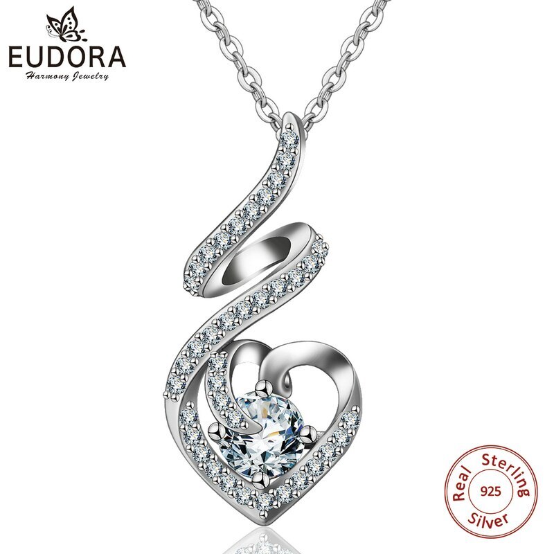 【クーポン利用で7900円】 ペンダント ネックレス ジルコニア チェーン ドロップ ハート レディース 女性 チャーム クリア ジルコン 水 エレガント 魅力的 ステートメント ファッション ジュエリー ママ