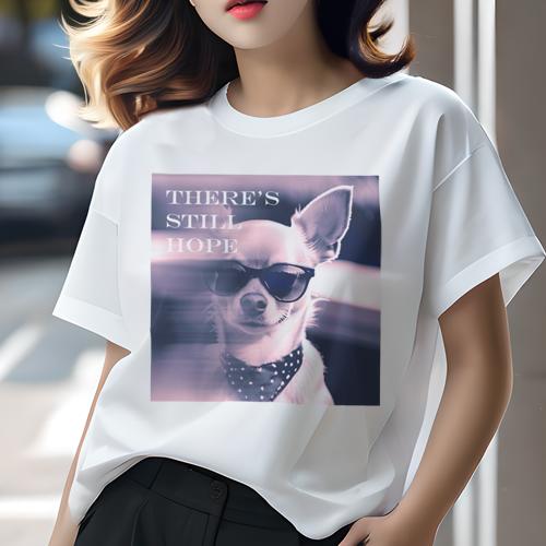 Tシャツ レディース 犬ファン 半袖 春夏 プリント カジュアル かわいい 人間用 フィットネス サングラス チワワ バンダナ 希望