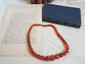 【送料無料】ネックレス　オレンジネックレスベークライトcollier ambre bakelite ou catalin