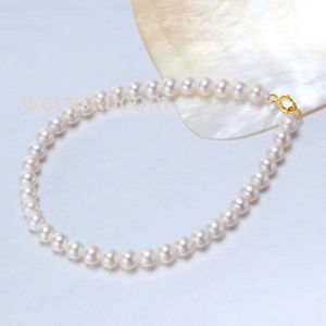 【送料無料】ブレスレット　アクセサリ—　ラウンドミリブレスレットスターリングシルバーround luster high quality outstanding real pearl 6mm bracelet sterling silver