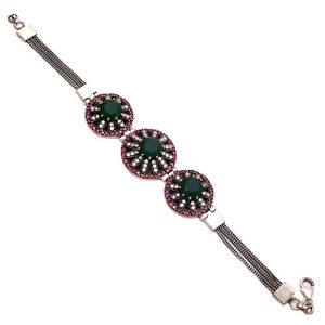 【送料無料】ブレスレット　アクセサリ—　トルコジュエリースターリングシルバーエメラルドルビーブレスレットhigh quality turkish jewelry sterling silver emerald ruby gemstone fine bracelet