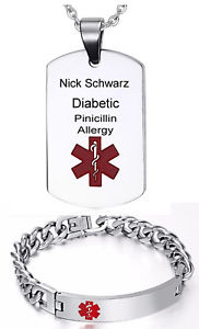 【送料無料】ブレスレット　アクセサリ—　 notartzt sosidsolid id medical dog tag or bracelet with engraving on request notartzt sos