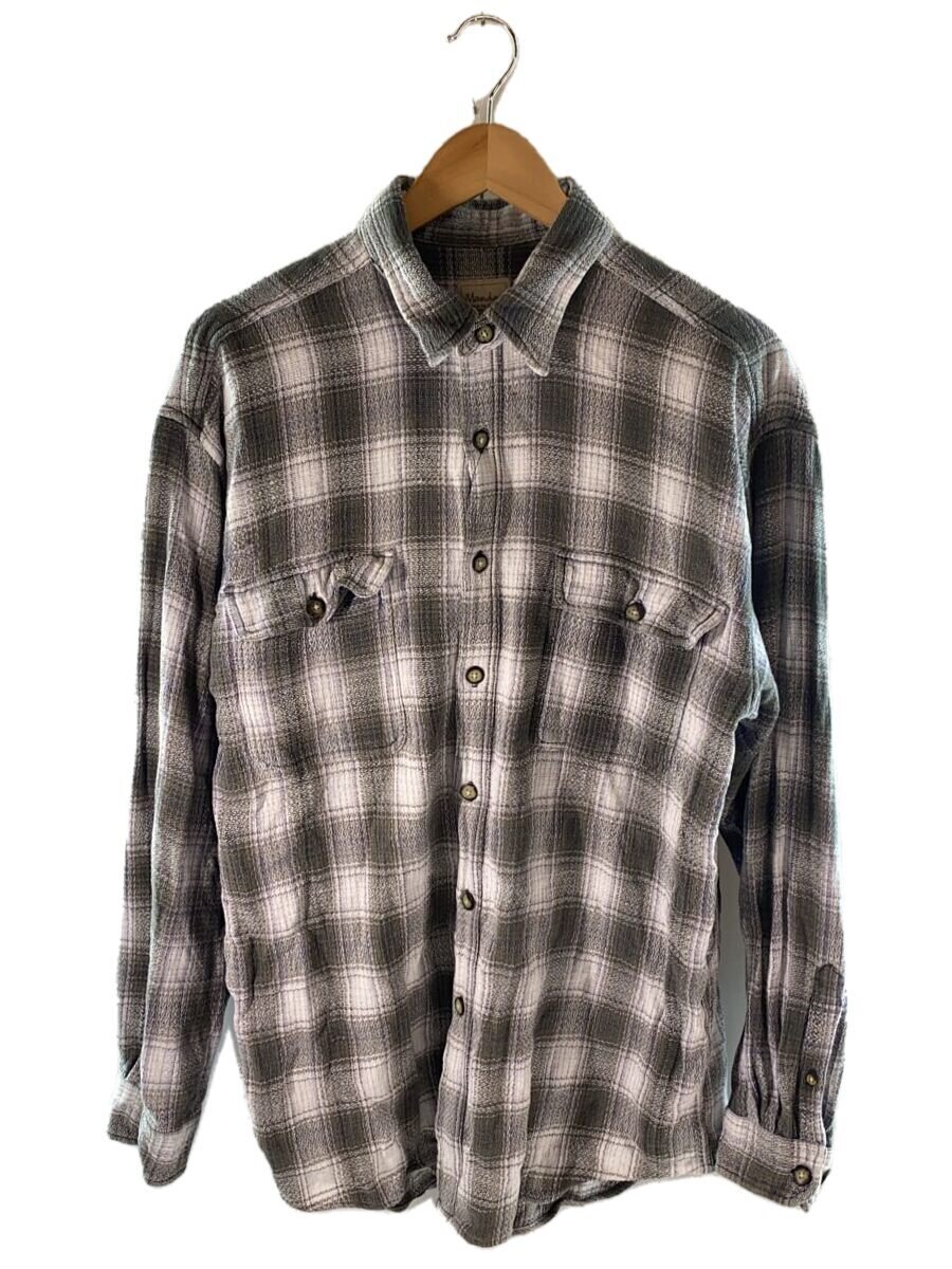 【中古】長袖シャツ/L/--/GRN/チェック【メンズウェア】