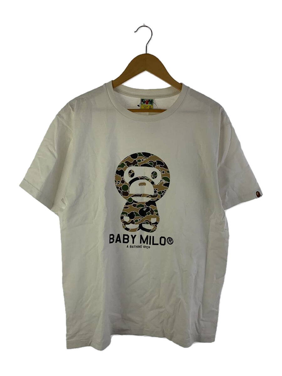 【中古】A BATHING APE◆Tシャツ/XL/コットン/WHT/002TEH8010008M【メンズウェア】