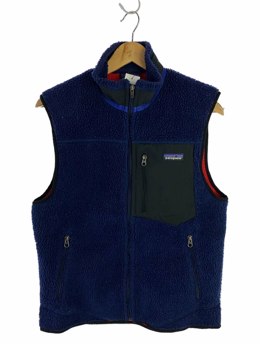 【中古】patagonia◆フリースベスト/S/ポリエステル/ネイビー/無地/STY23047FA14【メンズウェア】