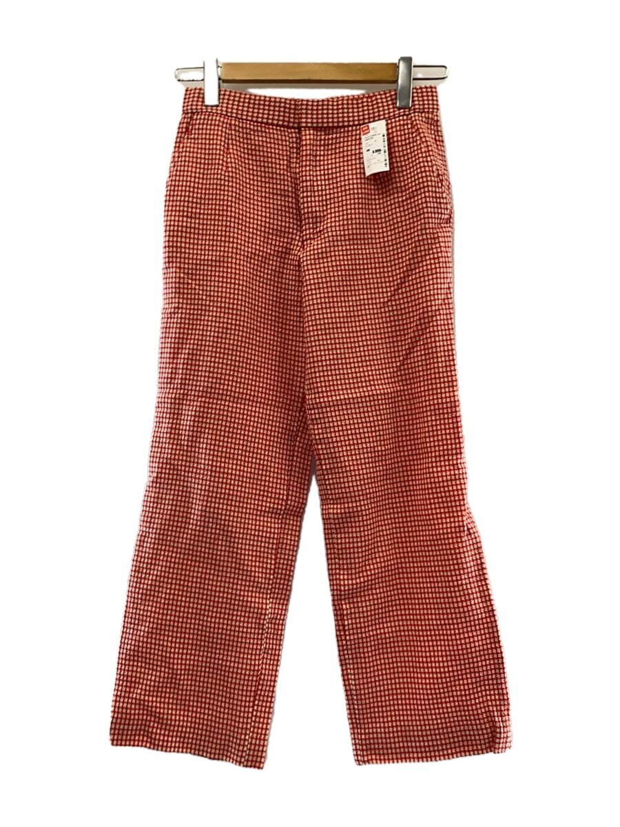 【中古】tricot COMME des GARCONS◆スラックスパンツ/M/ウール/RED/総柄【メンズウェア】