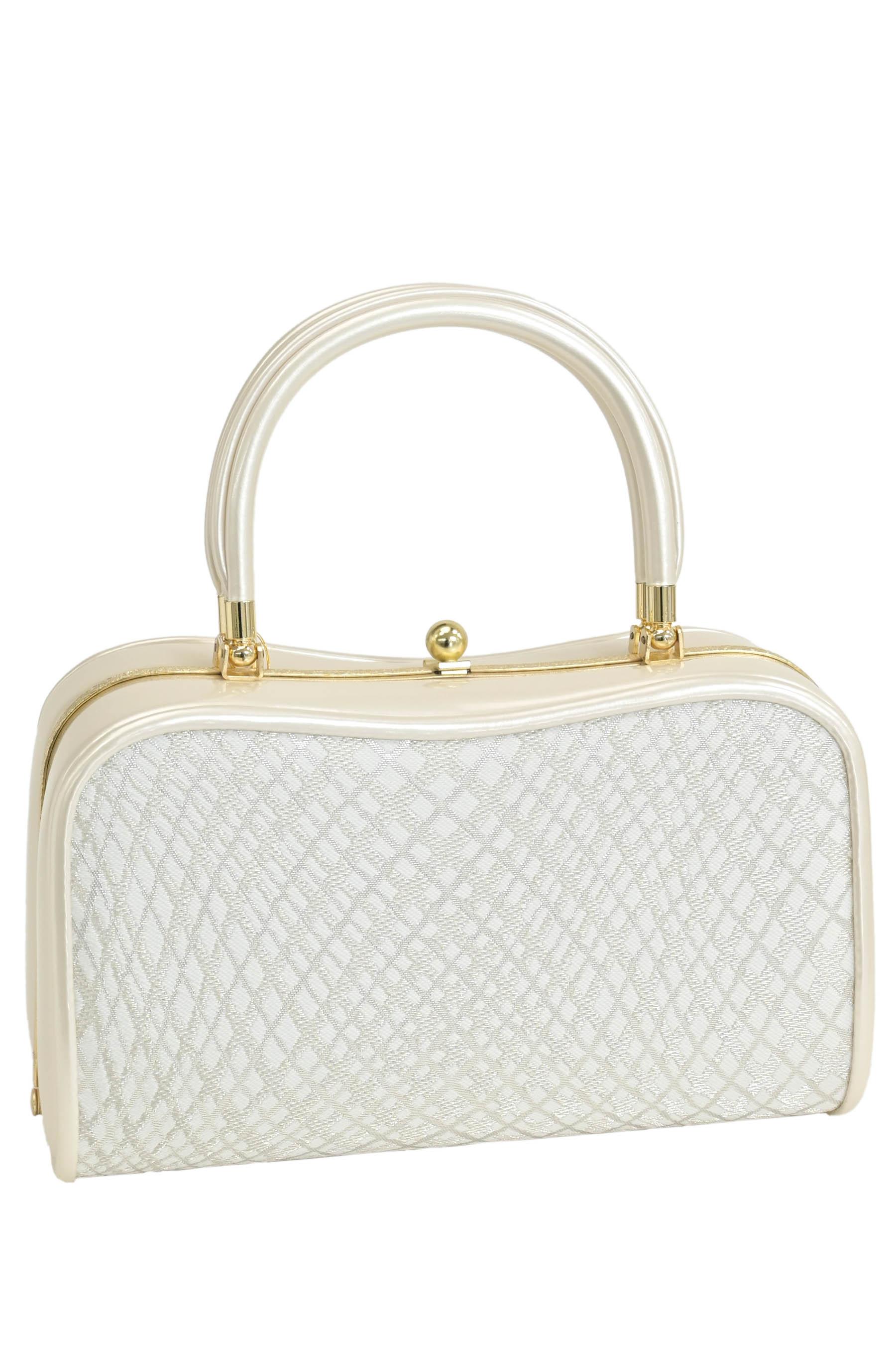 【15％OFFクーポン対象】 【フォーマル用｜振袖にもOK】 和装バッグ ウェーブライン パールデザイン フォーマルに幅広く！