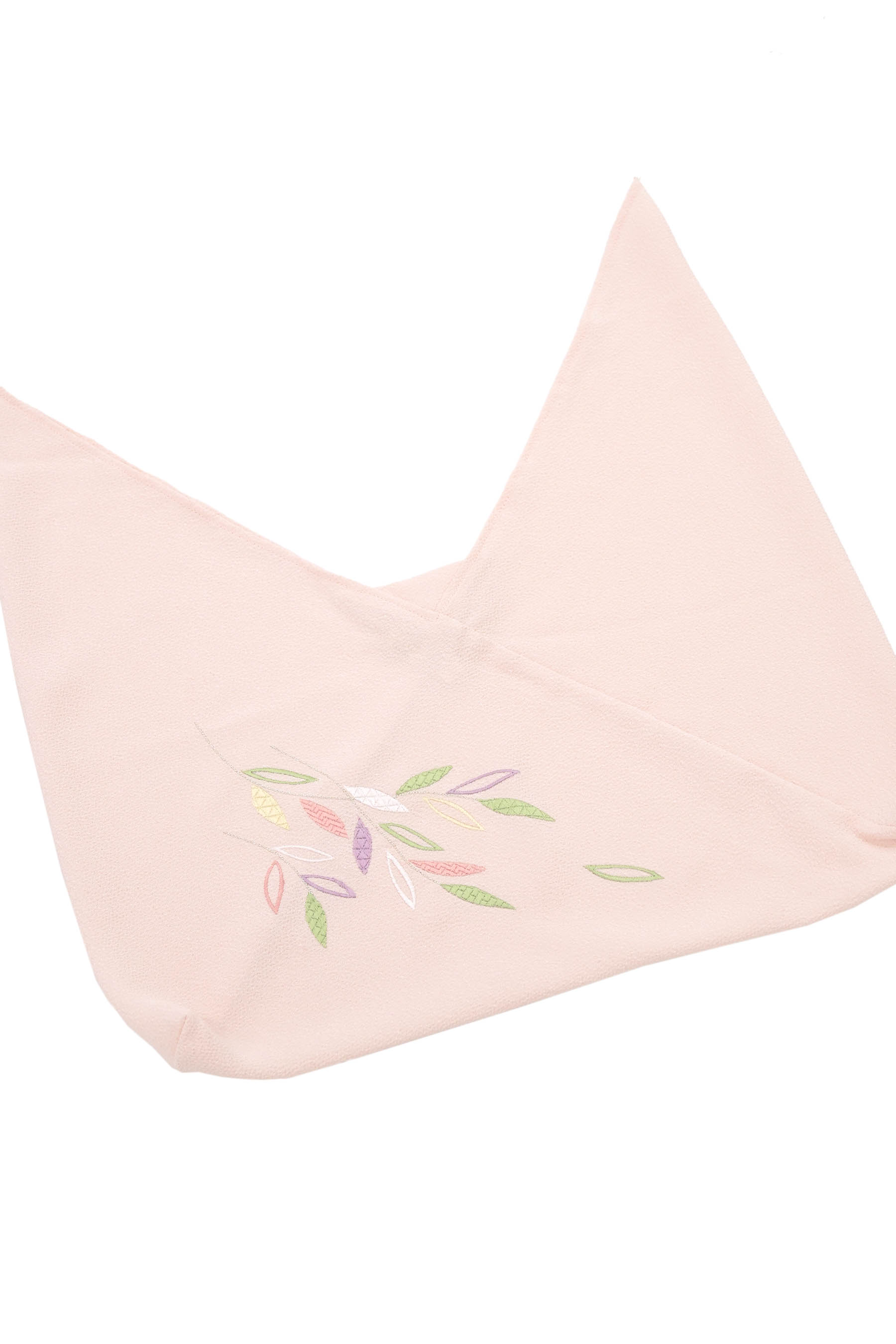 ［　新商品入荷　］ 【京都富小路きねや】 三角袋　絹柳刺繍　（02）ピンク エコバッグやバッグカバーに！