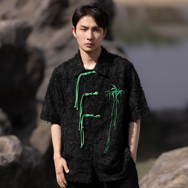 メンズ ファッション 服 男性用 オシャレ シンプル 大人 かっこいい 大きいサイズ ストリート 紳士服 夏 トップス ボタン 半袖 シャツ チュニック スーツ 唐装 服 シャツ