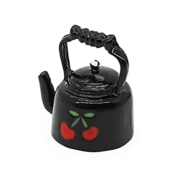 【中古】【輸入品・未使用】Odoria 1/12 ミニチュア やかん ドールハウス 小物%カンマ% チェリー柄 [並行輸入品]