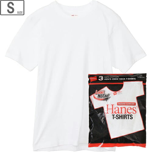 Hanes ヘインズ 【3枚組】アカラベル クルーネック Tシャツ 赤パック 【ホワイト】【Sサイズ】 HM2135G-010 日本企画