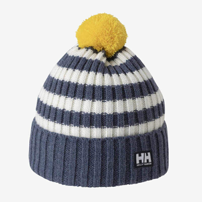 HELLY HANSEN(ヘリーハンセン) キッズ ボーダーポンポンビーニー キッズフリー ホワイト×ブルー HCJ92450