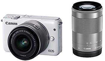 【中古】（非常に良い）Canon ミラーレス一眼カメラ EOS M10 ダブルズームキット(ホワイト) EF-M15-45mm F3.5-6.3 IS STM EF-M55-200mm F4.5-6.3 IS STM 付属 EOSM10WH-