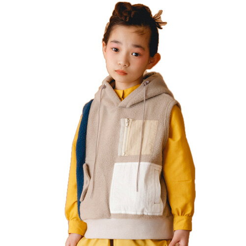 60%OFF SALE セール nunuforme ヌヌフォルム 105-145cm トリコロールベスト アウター 羽織 グレー メール便不可 M(105-115)/L(120-130)/XL(135-145) 秋冬 67-nf18-894-635子供服 リンクコーデ ママと親子お揃い