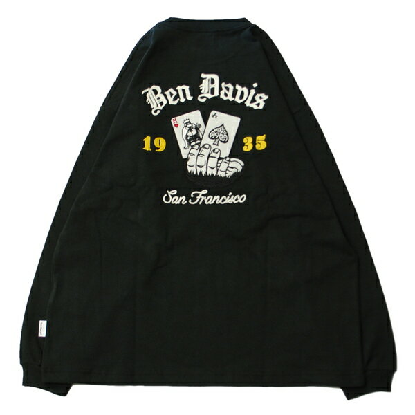 ベン デイビス BEN DAVIS CAEDS EMB BRUSHED L/S Tシャツ BLACK / ブラック 長袖 シャツ