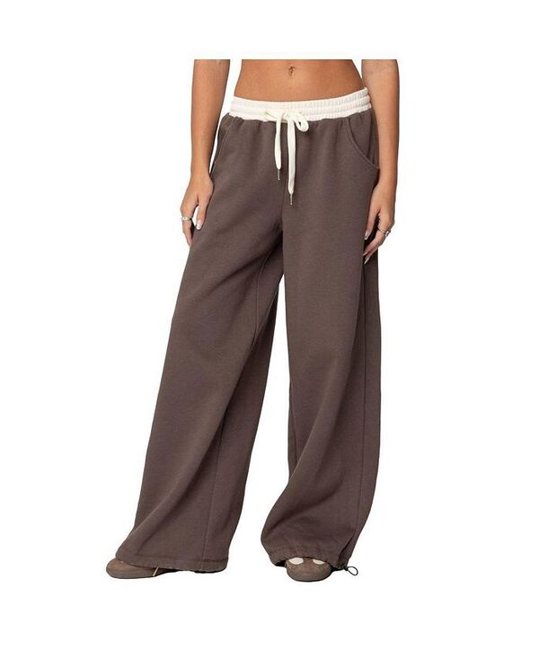 【送料無料】 アディクテッド レディース カジュアルパンツ ボトムス Women's Mikki Wide Leg Sweatpants Brown