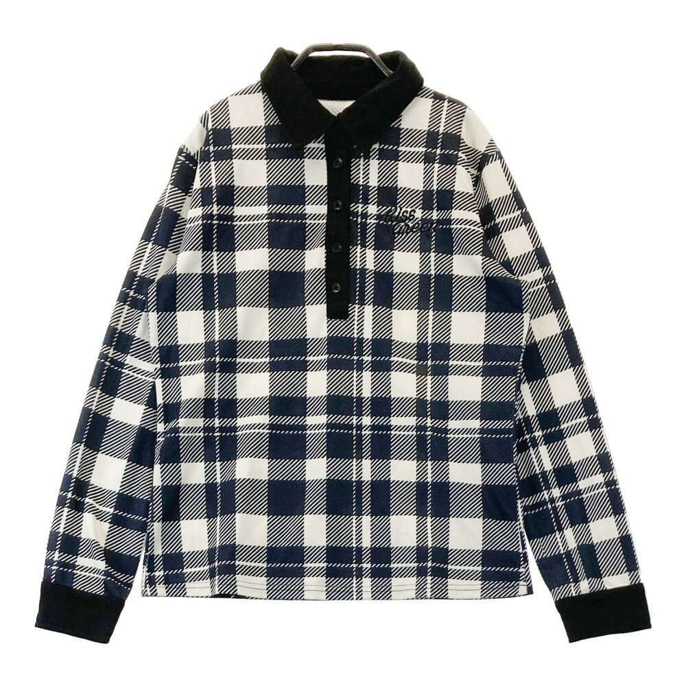 KISS ON THE GREEN キスオンザグリーン 長袖ポロシャツ チェック柄 ブラック系 3 【中古】ゴルフウェア レディース